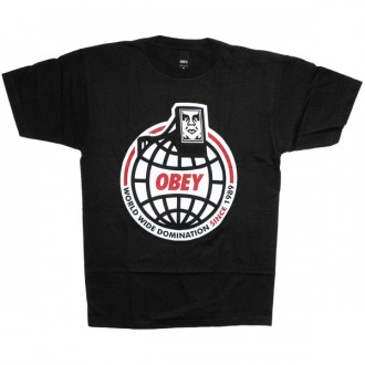 T-shirt Obey - Basic Tee - Worldwide Domination - Black