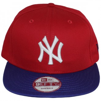 Casquette Snapback New Era - 9Fifty MLB Cotton Block - New York Yankees - Red/Blue