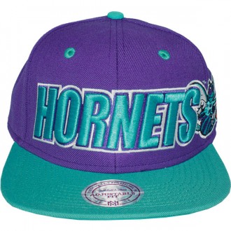 Casquette Snapback Mitchell & Ness - NBA Logo & Wordmark - Charlotte Hornets