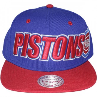 Casquette Snapback Mitchell & Ness - NBA Logo & Wordmark - Detroit Pistons