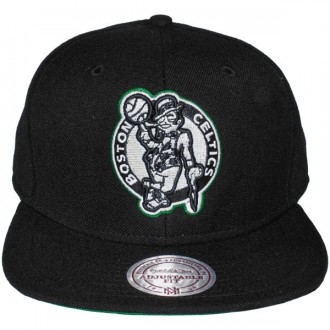 Casquette Snapback Mitchell & Ness - NBA Vintage Black & White Logo - Boston Celtics