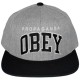 Casquette Snapback Obey - Throwback - Heather Grey-Black