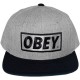 Casquette Snapback Obey - Original - Heather Grey-Black