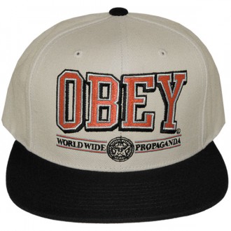 Casquette Snapback Obey - Obey Athletics - Natural-Black