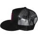Casquette Filet Yupoong - NY - Noir / Rose