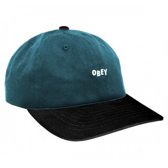 Casquette 6 Panel Obey - 90's Jumble 6 Panel Snapback - Dark Teal / Black