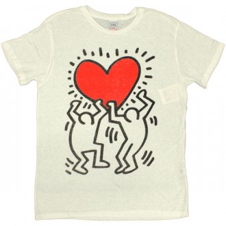 T-shirt Obey - Tees Limited Series - Keith Haring : Red Heart - White