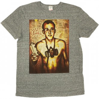 T-shirt Obey - Tees Limited Series - Keith Haring : Fine Art - Heather Grey