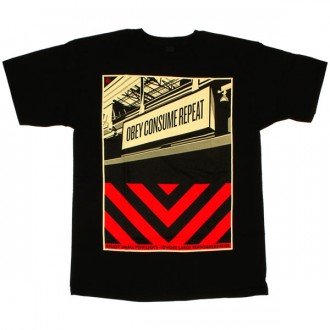 T-shirt Obey - Basic Tees - Subway Sign - Black