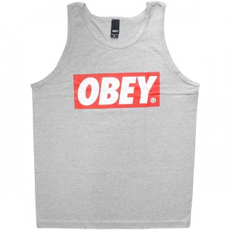 T-shirt Obey Tanks - Obey Bar Logo - Heather Grey