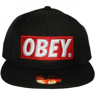 Casquette Fitted Obey x New Era - Classic Material - Black
