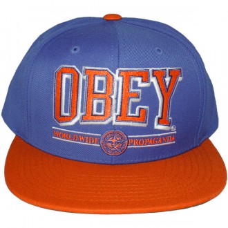 Casquette Snapback Obey - Obey Athletics - Royal Blue/Orange