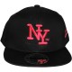 Casquette Snapback City Hunter - NY - Noir logo rose