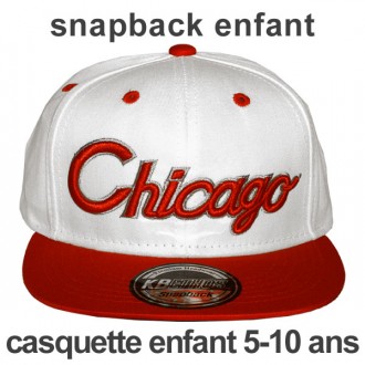 Casquette Snapback Enfant KB Ethos - Chicago - Blanc / Rouge
