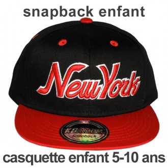 Casquette Snapback Enfant KB Ethos - New York - Noir / Rouge