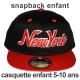 Casquette Snapback Enfant KB Ethos - New York - Noir / Rouge