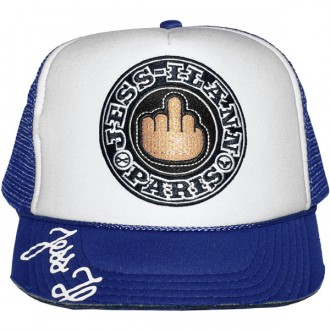 Casquette Trucker Jessilann - Black Fuck - White / Royal Blue