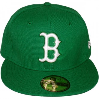 Casquette Fitted New Era - 59Fifty MLB Basic Collection - Boston Red Sox - Green/White