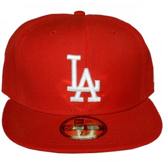 Casquette Fitted New Era - 59Fifty MLB Basic Collection - Los Angeles Dodgers - Red/White