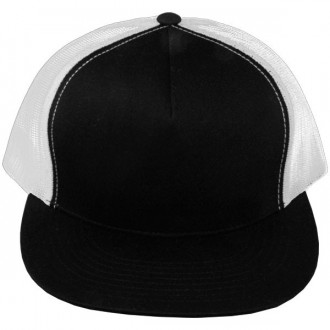 Casquette Filet Yupoong - Blanc / Front et visière noir