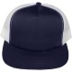 Casquette Filet Yupoong - Blanc / Front et visière bleu marine