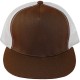 Casquette Filet Yupoong - Blanc / Front et visière marron