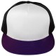 Casquette Filet Yupoong - Noir / Front blanc / Visière violette