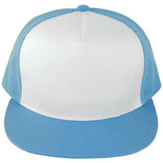 Casquette Filet Yupoong - Bleu ciel / Front blanc